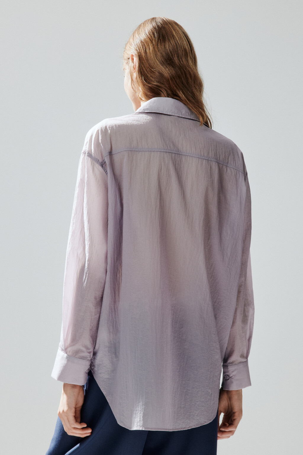 Рубашка из тонкого нейлона - цвет сиреневый - 3