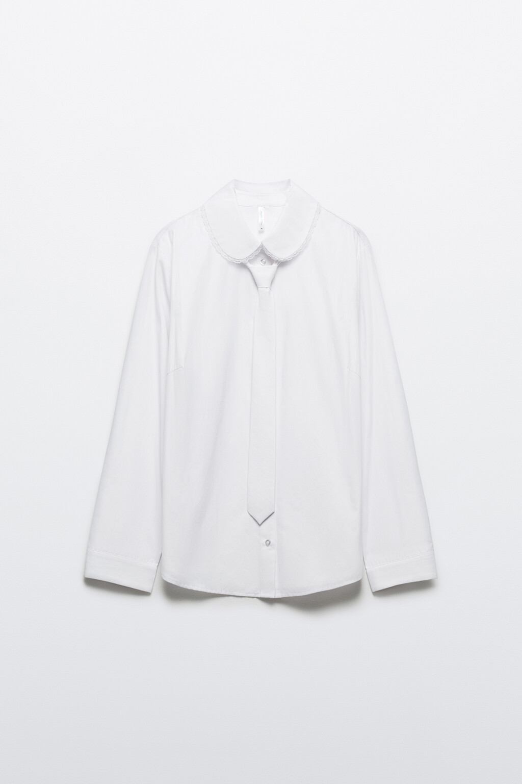 Блузка классическая с галстуком - цвет белый - 8