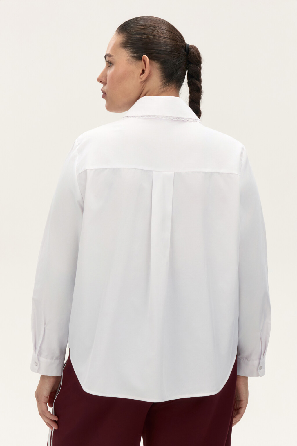 Блузка классическая с галстуком - цвет белый - 4