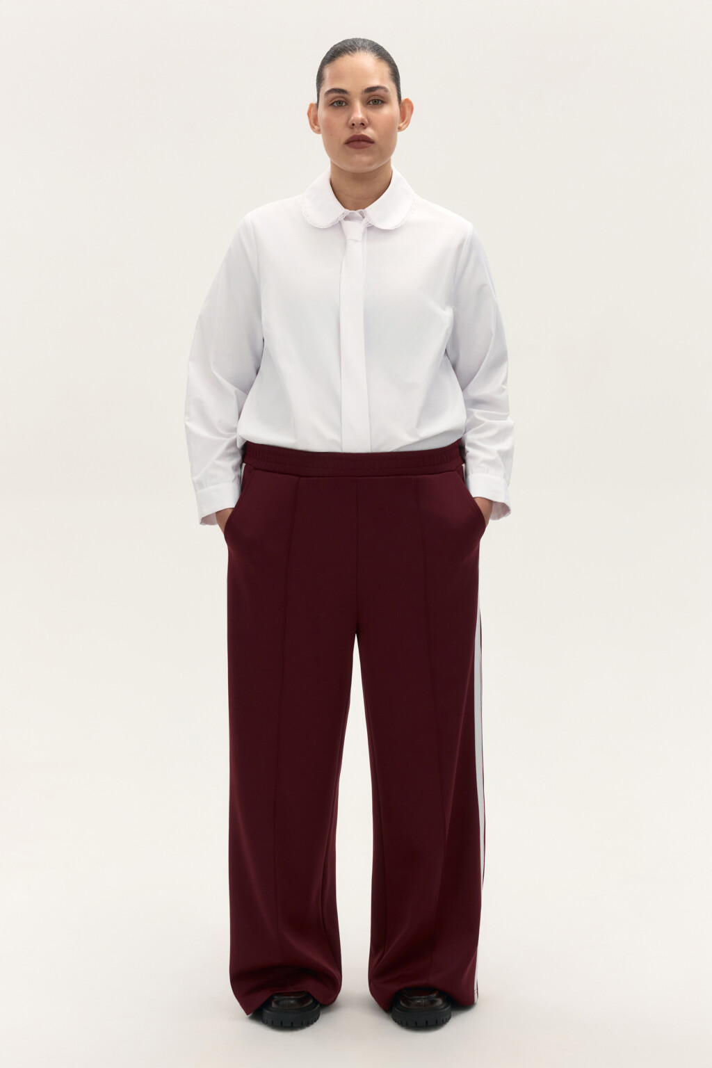 Блузка классическая с галстуком - цвет белый - 5