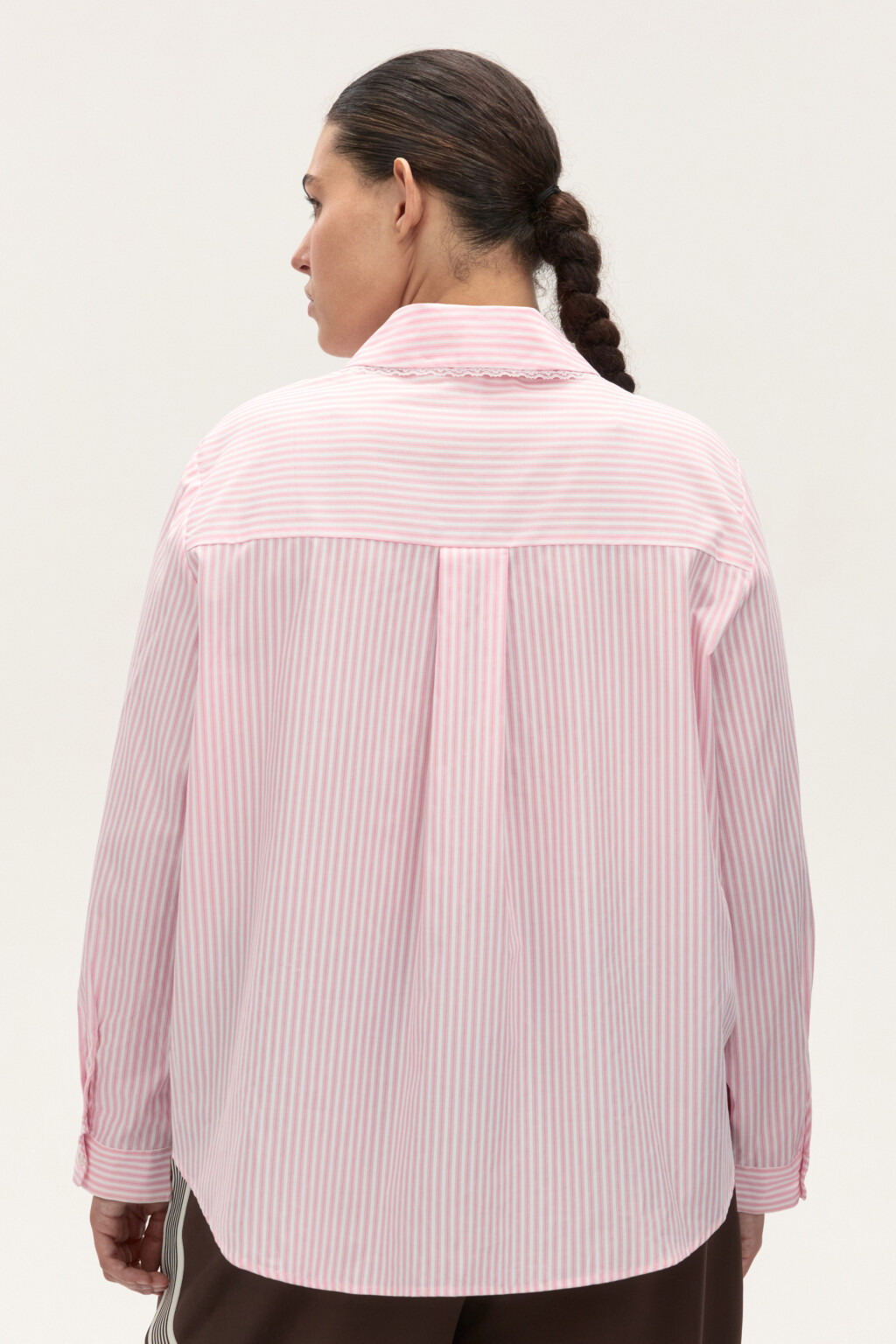 Блузка классическая с галстуком - цвет розовый - 5