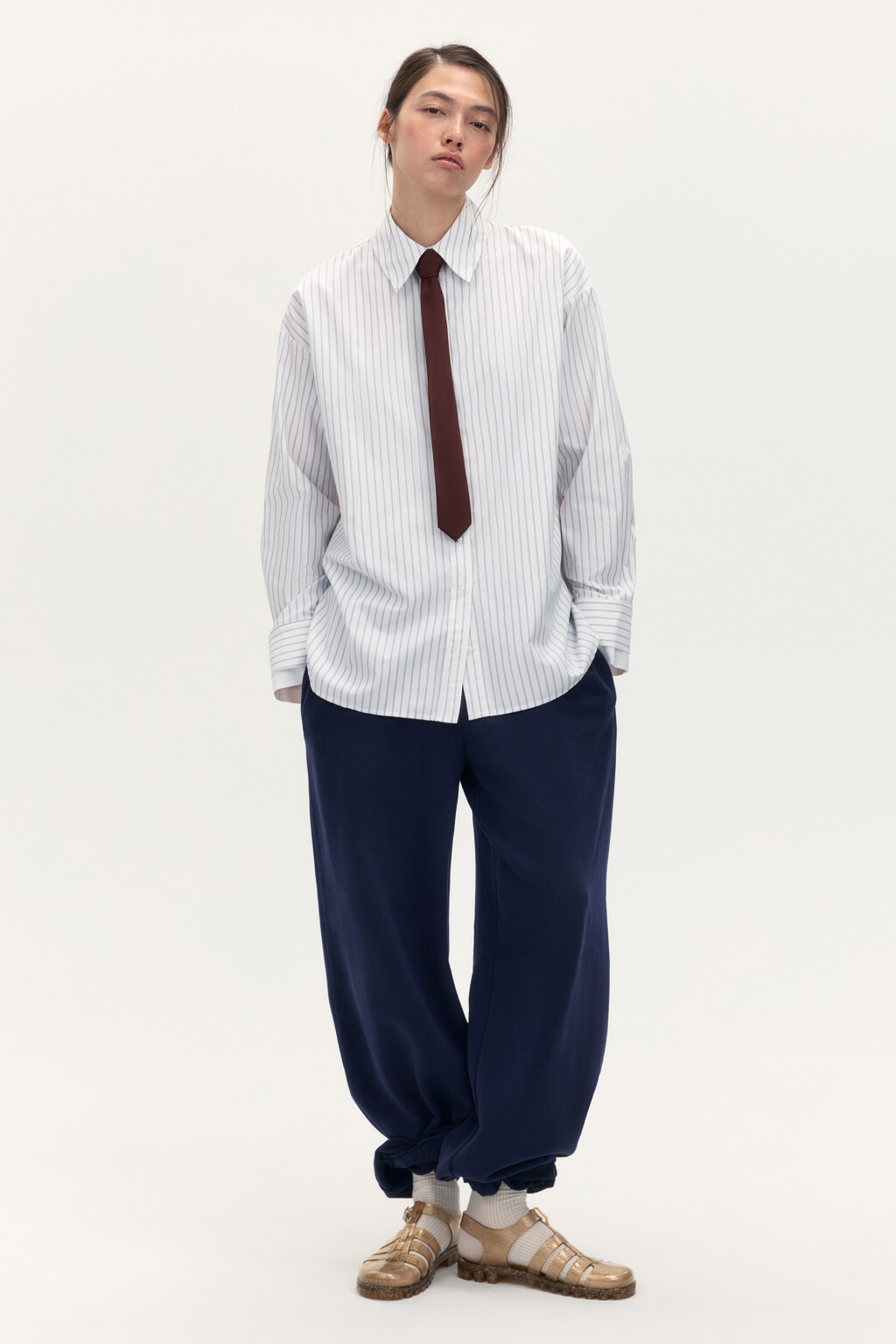 Рубашка с двойными манжетами и галстуком - цвет мультиколор - 4