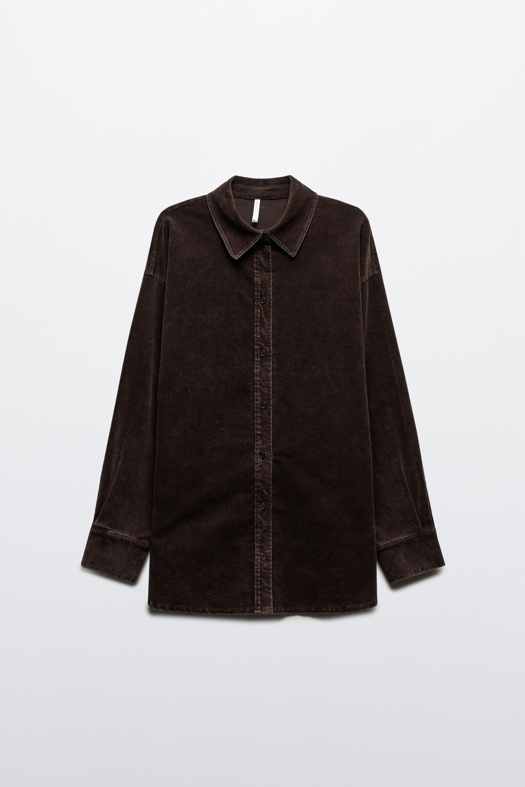 Рубашка oversize из вельвета - цвет коричневый - 7
