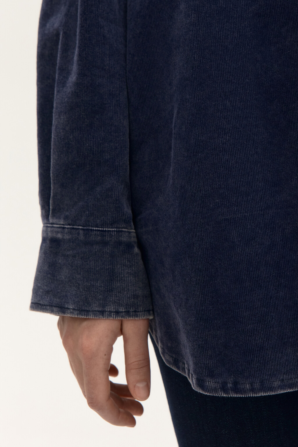 Рубашка oversize из вельвета - цвет синий - 7