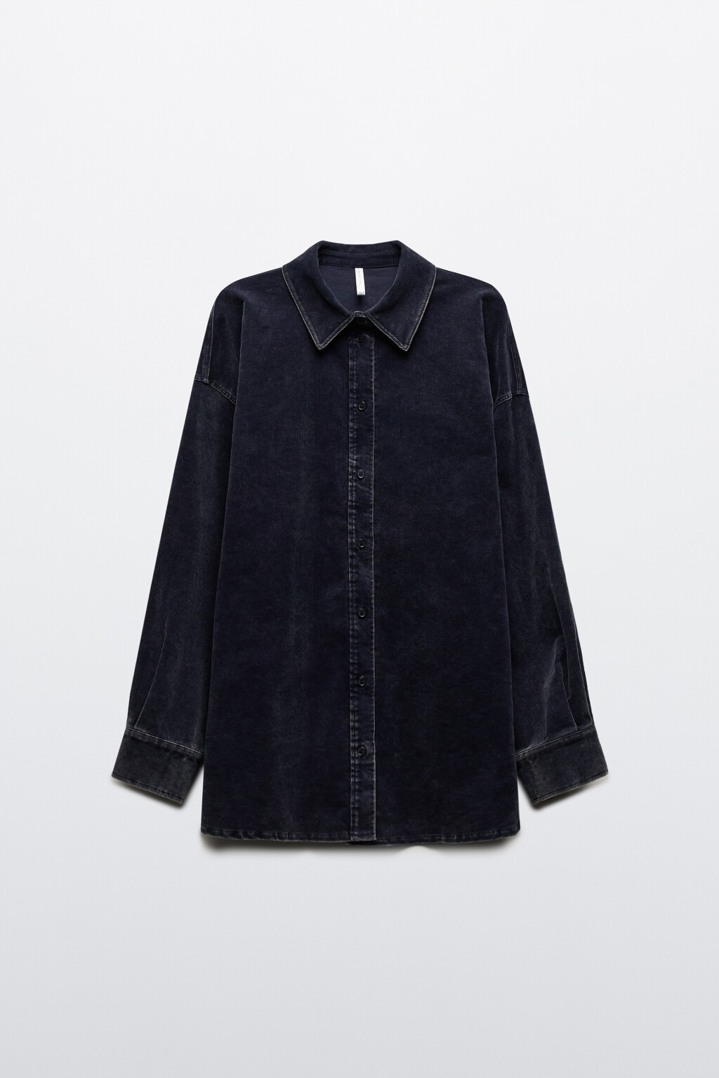 Рубашка oversize из вельвета - цвет синий - 8