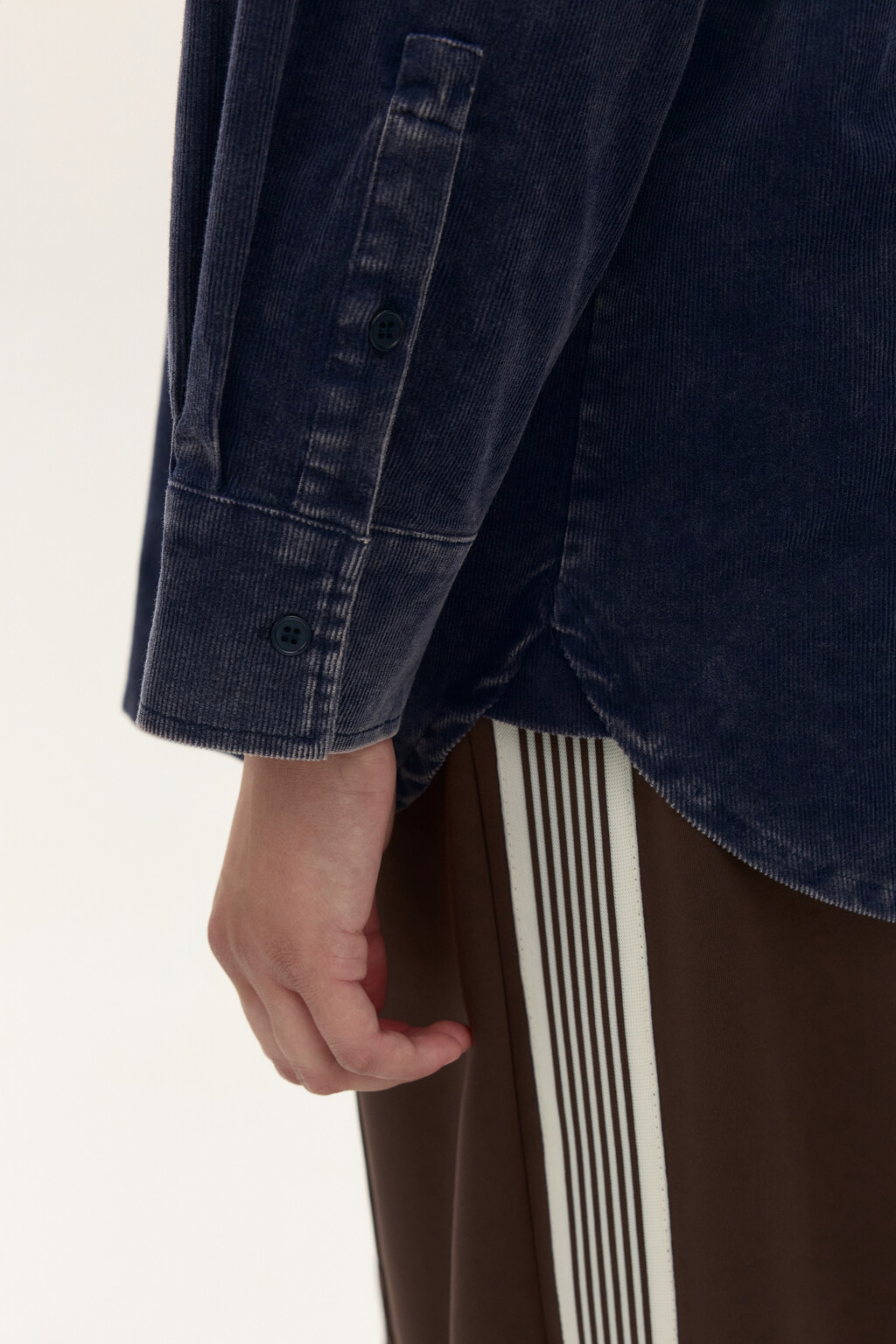 Рубашка oversize из вельвета - цвет синий - 7