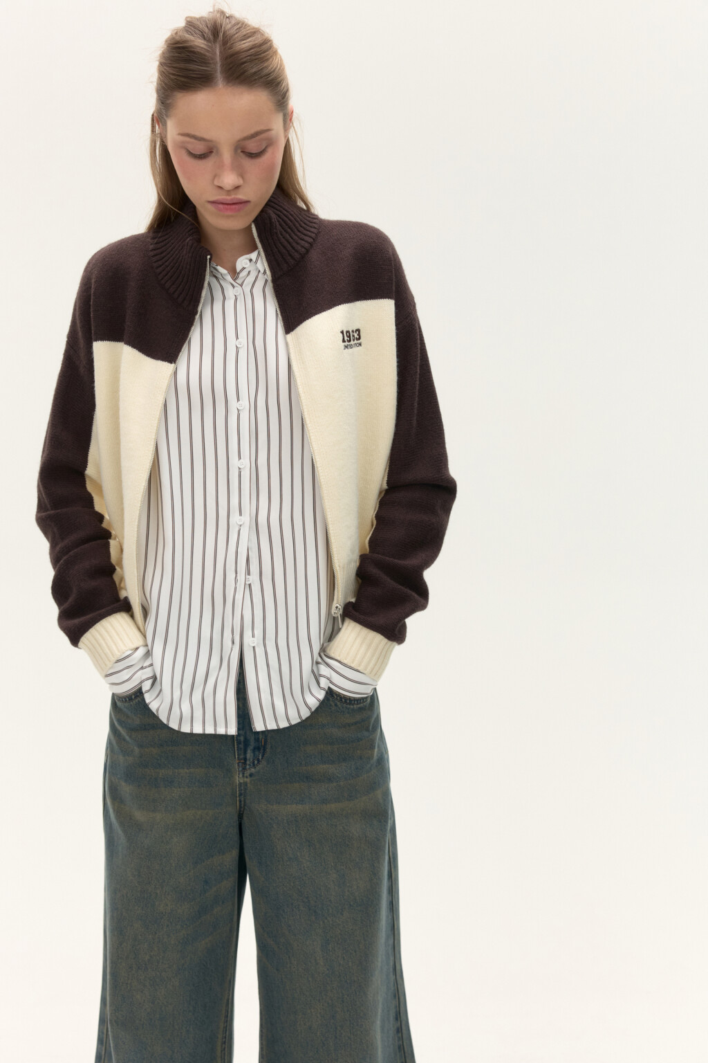 Блузка-рубашка классическая из вискозы - цвет белый - 2