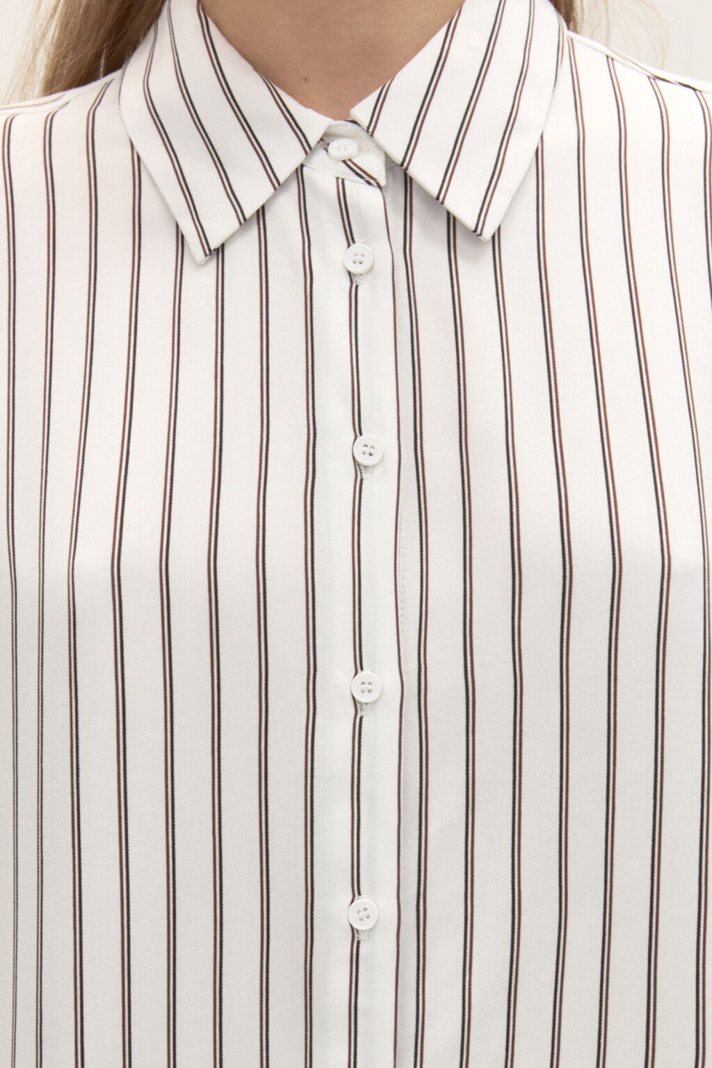 Блузка-рубашка классическая из вискозы - цвет белый - 6