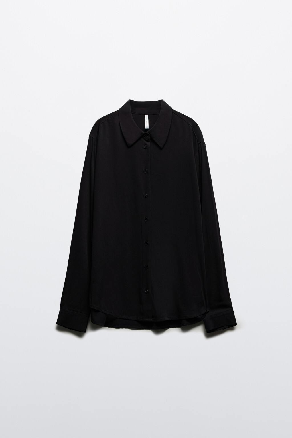 Блузка-рубашка классическая из вискозы - цвет черный - 7