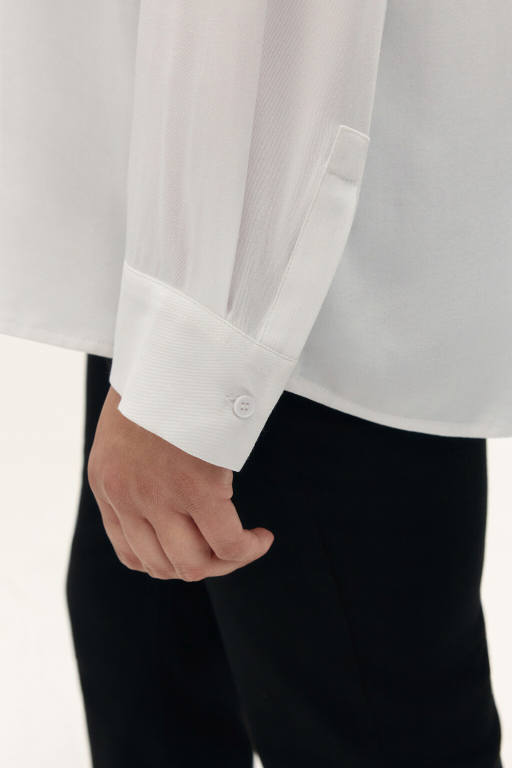 Блузка-рубашка классическая из вискозы - цвет белый - 6