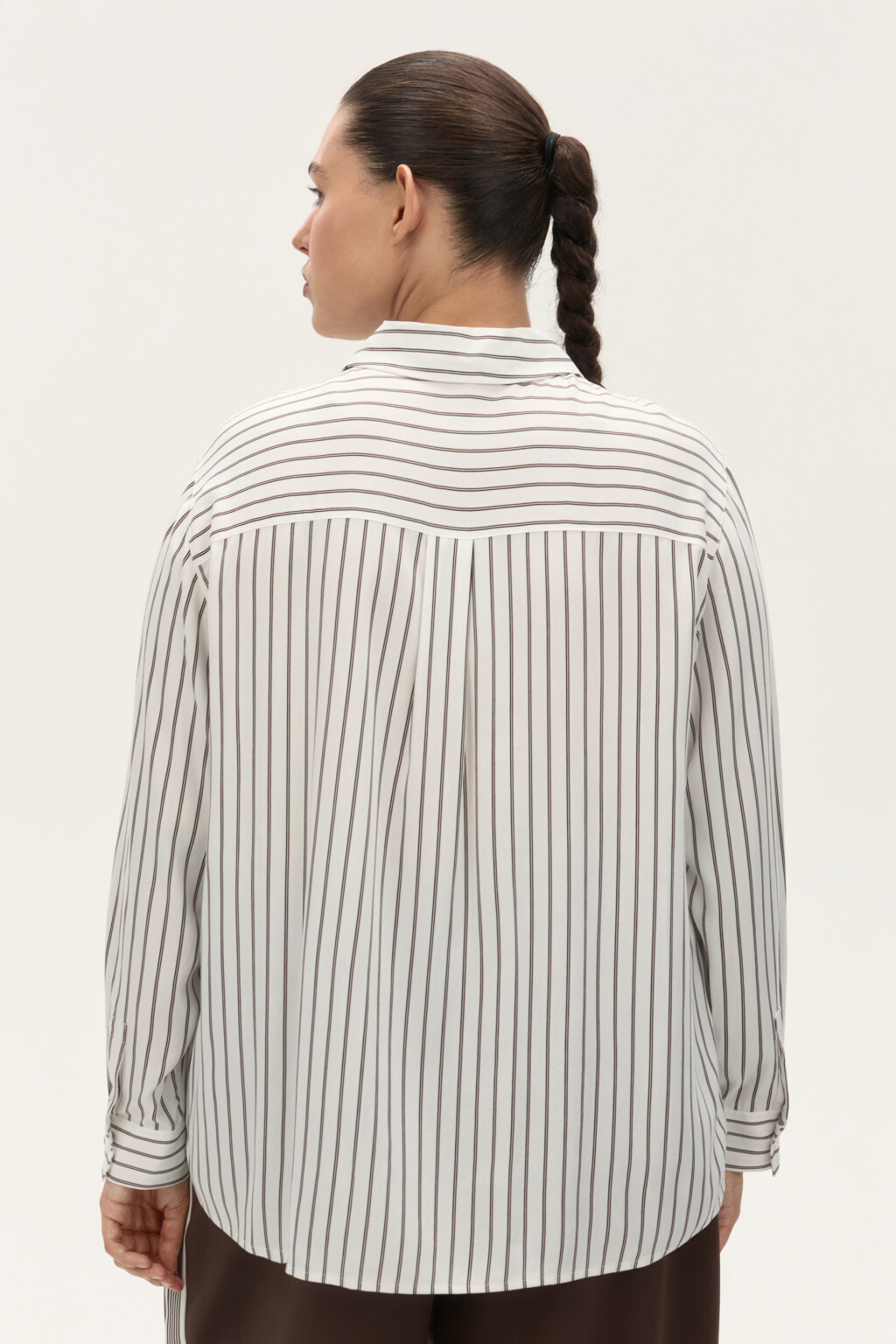 Блузка-рубашка классическая из вискозы - цвет белый - 3