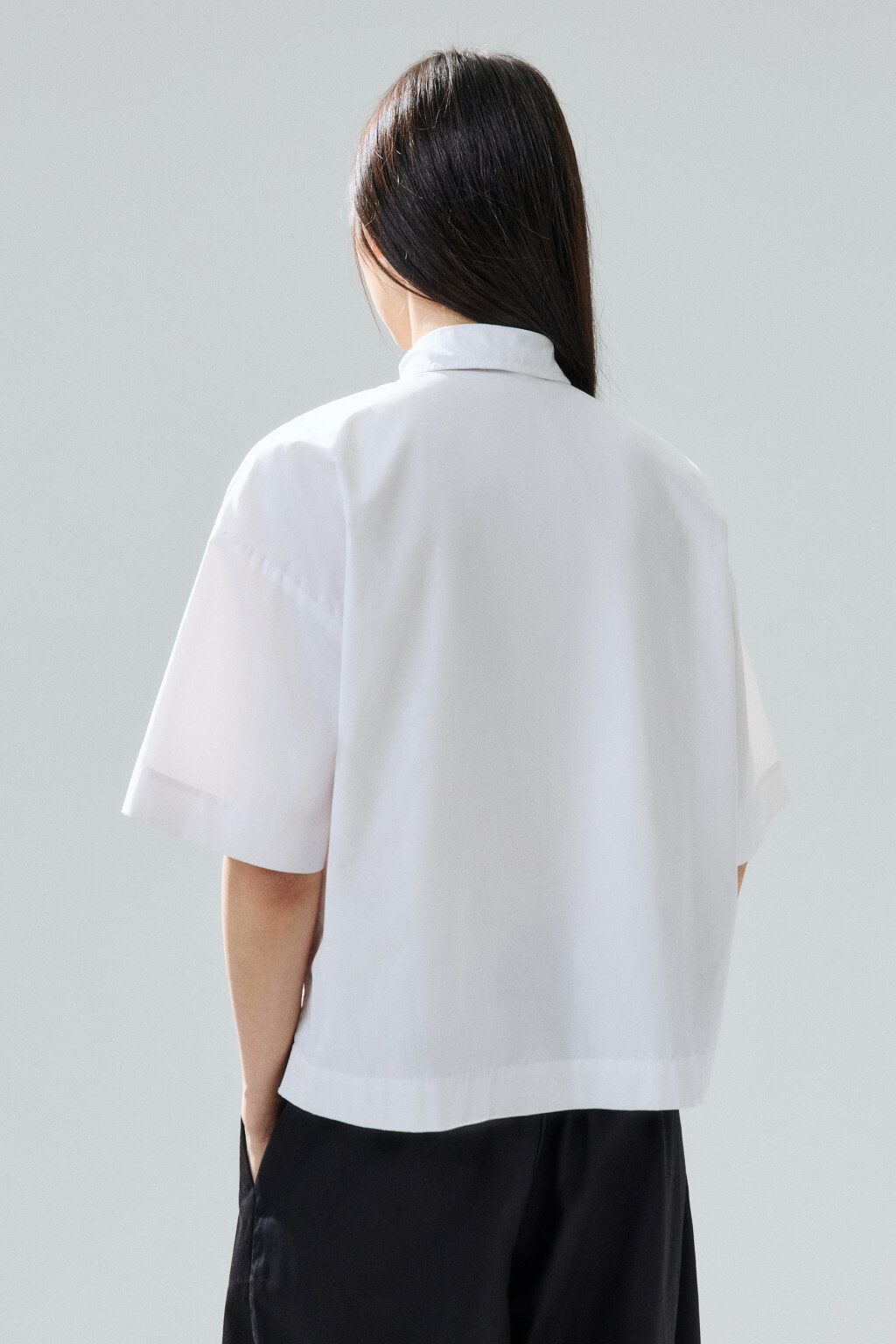 Рубашка oversize с галстуком - цвет белый - 3