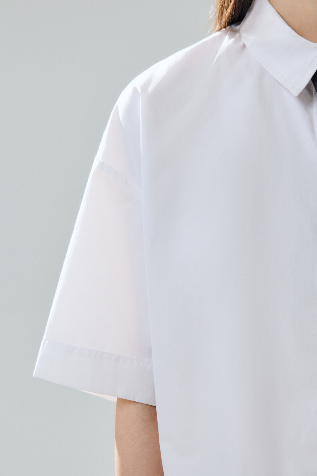 Рубашка oversize с галстуком - цвет белый - 6