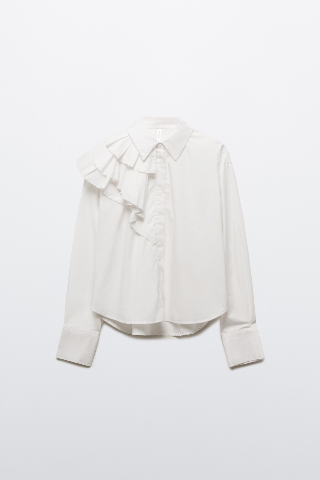 Блузка с асимметричными воланами - цвет белый - 8