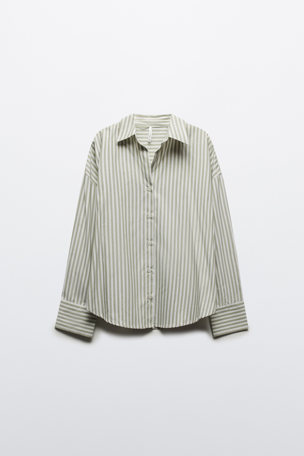 Блузка-рубашка в полоску - цвет зеленый - 7