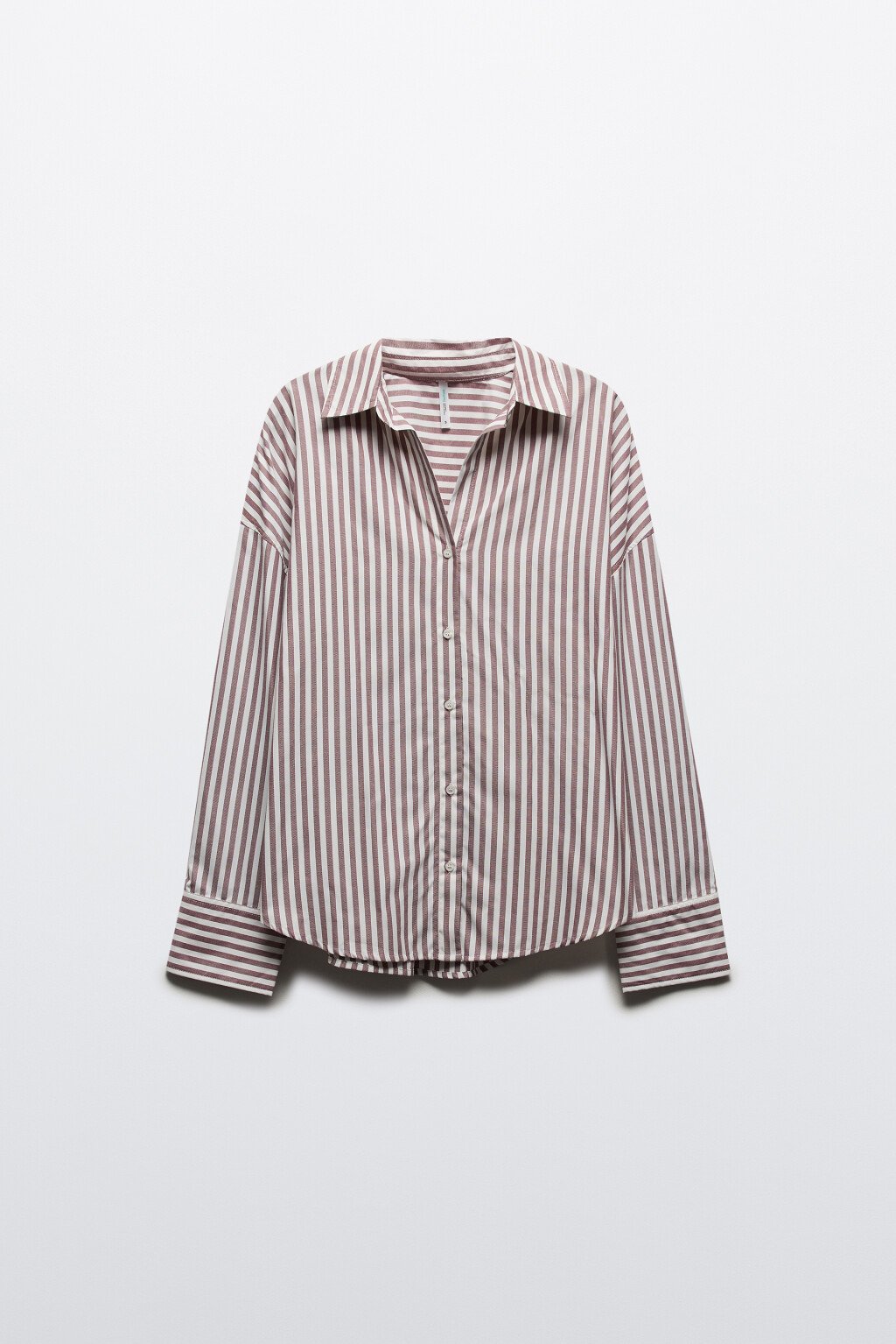 Блузка-рубашка в полоску - цвет бордовый - 8