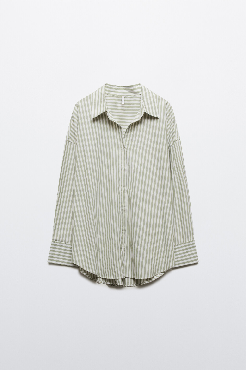 Блузка-рубашка в полоску - цвет зеленый - 7
