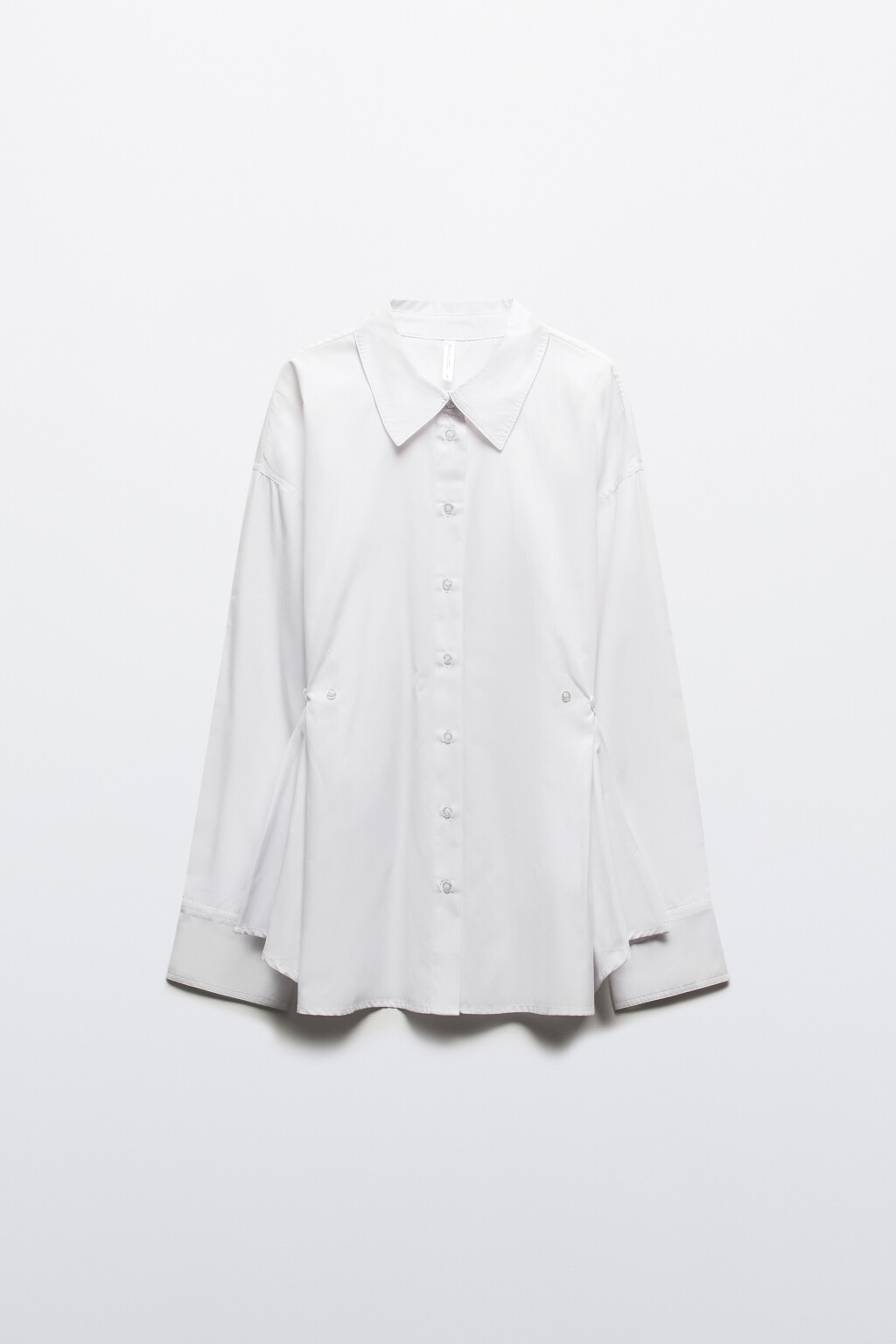 Рубашка oversize с драпировками - цвет белый - 9