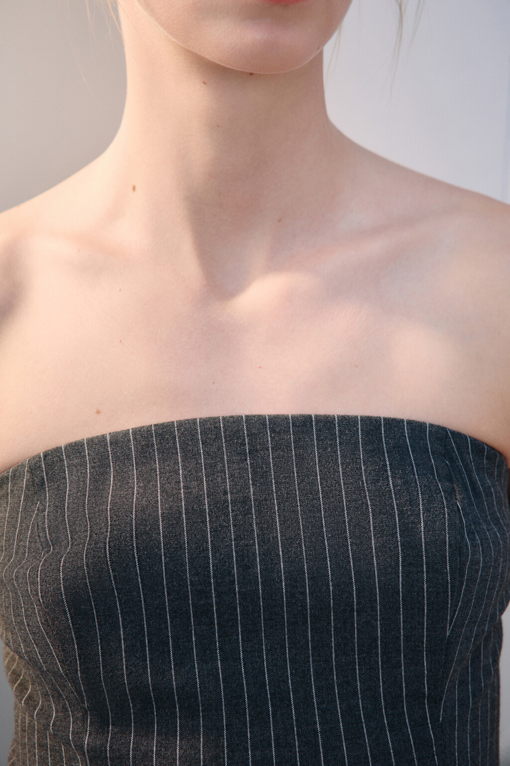 Топ-корсет костюмный в полоску - цвет черный - 6