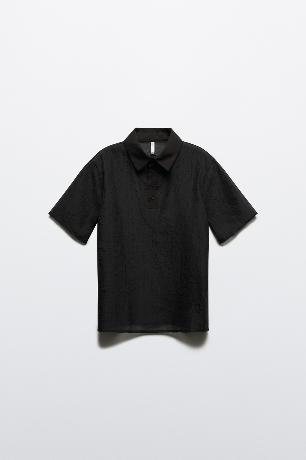 Блузка с воротником-поло - цвет черный - 8