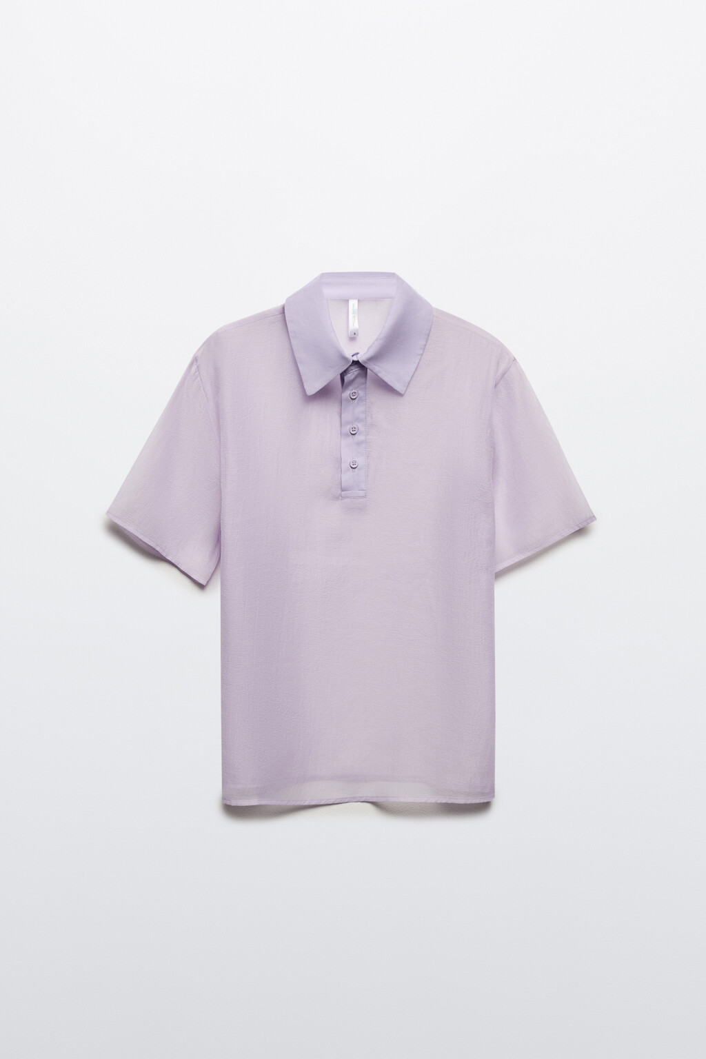 Блузка с воротником-поло - цвет сиреневый - 8