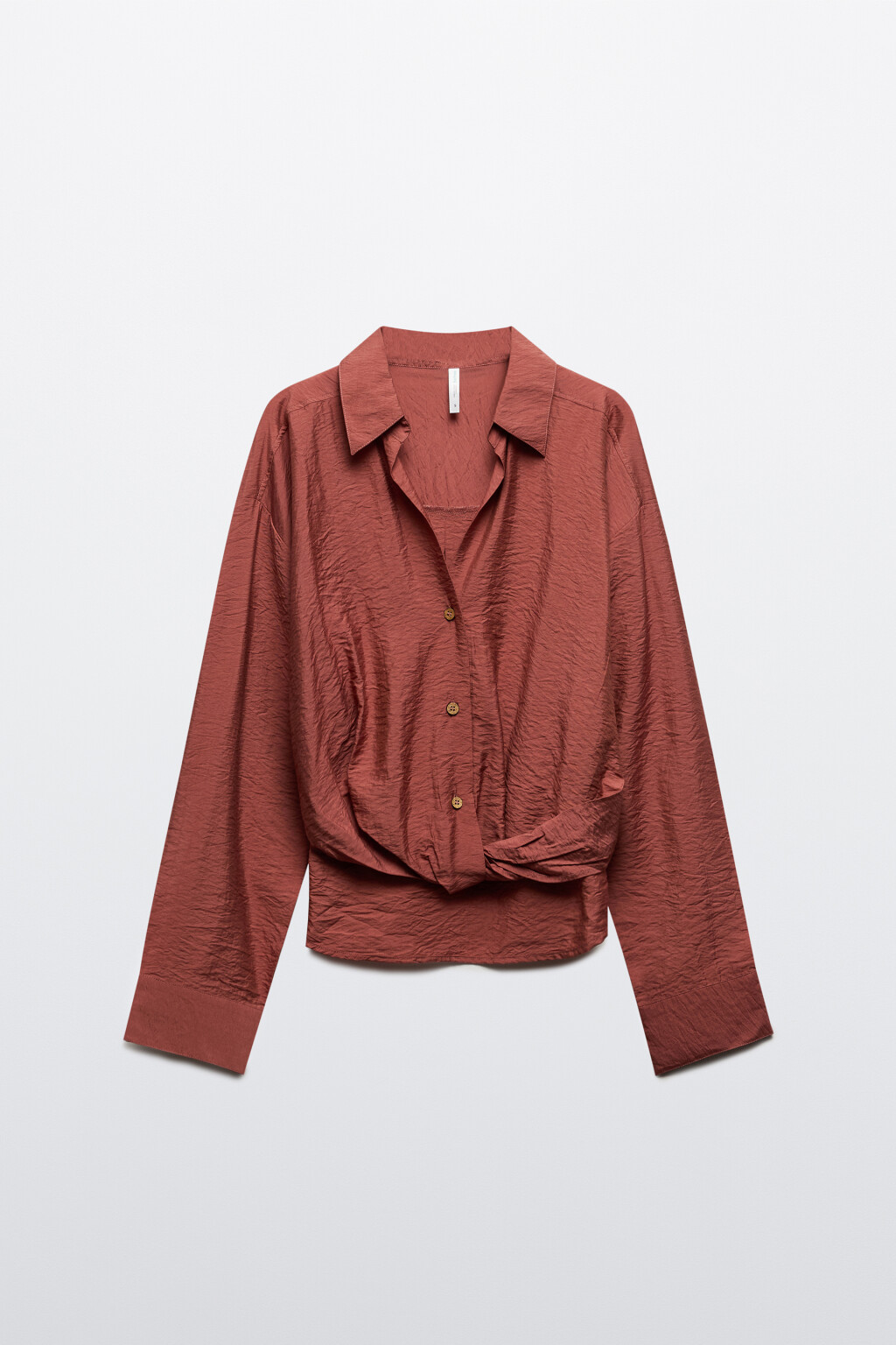 Блузка из вискозы с завязками - цвет красный - 7