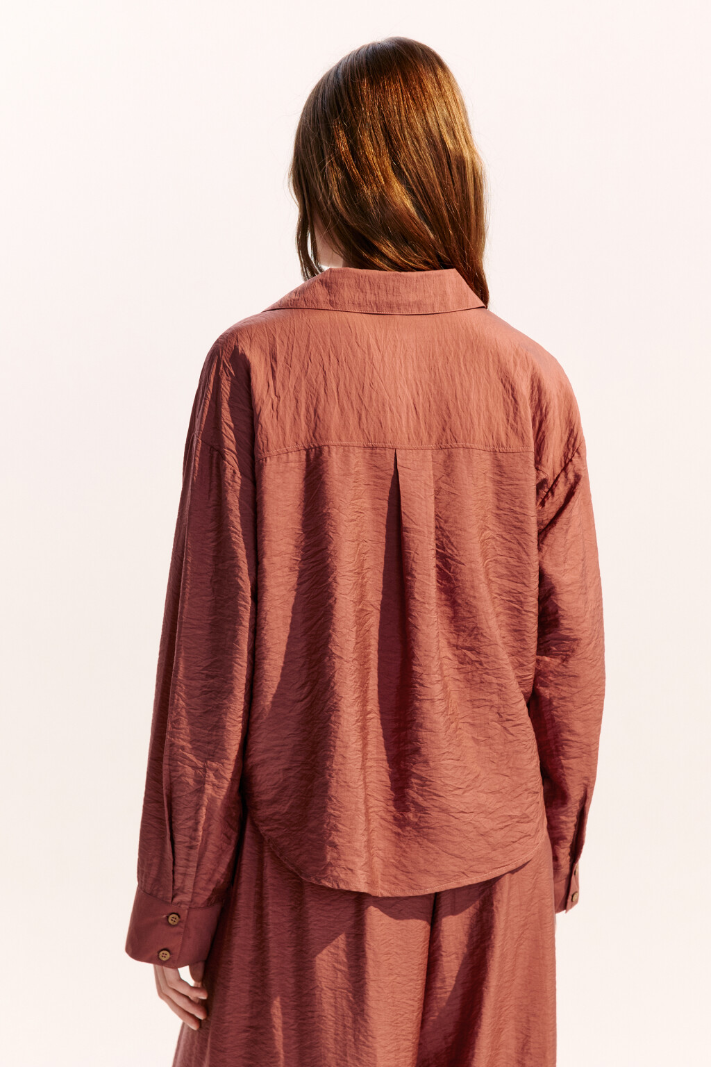 Блузка из вискозы с завязками - цвет красный - 3