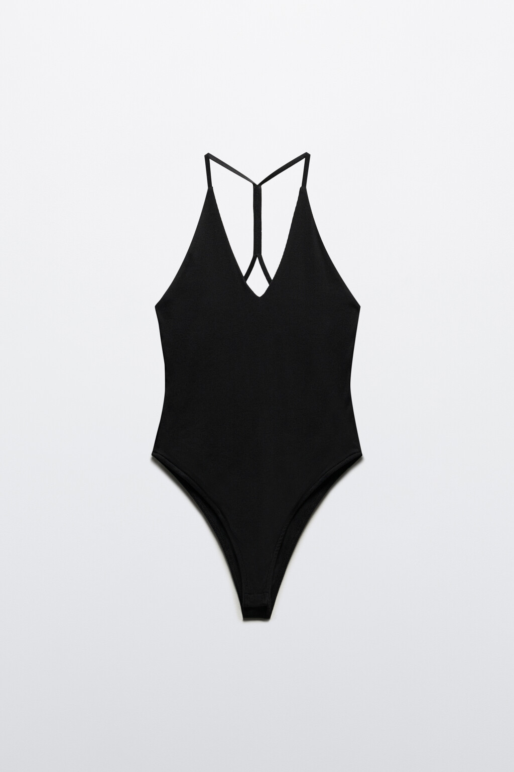 Блузка-боди на тонких бретельках - цвет черный - 8