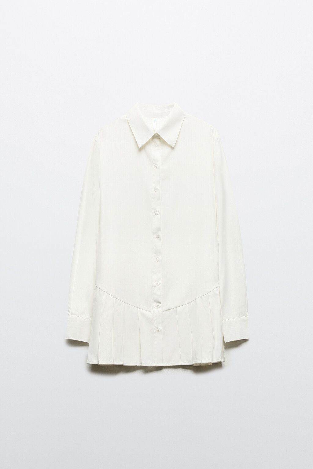 Блузка с плиссированной баской - цвет белый - 7
