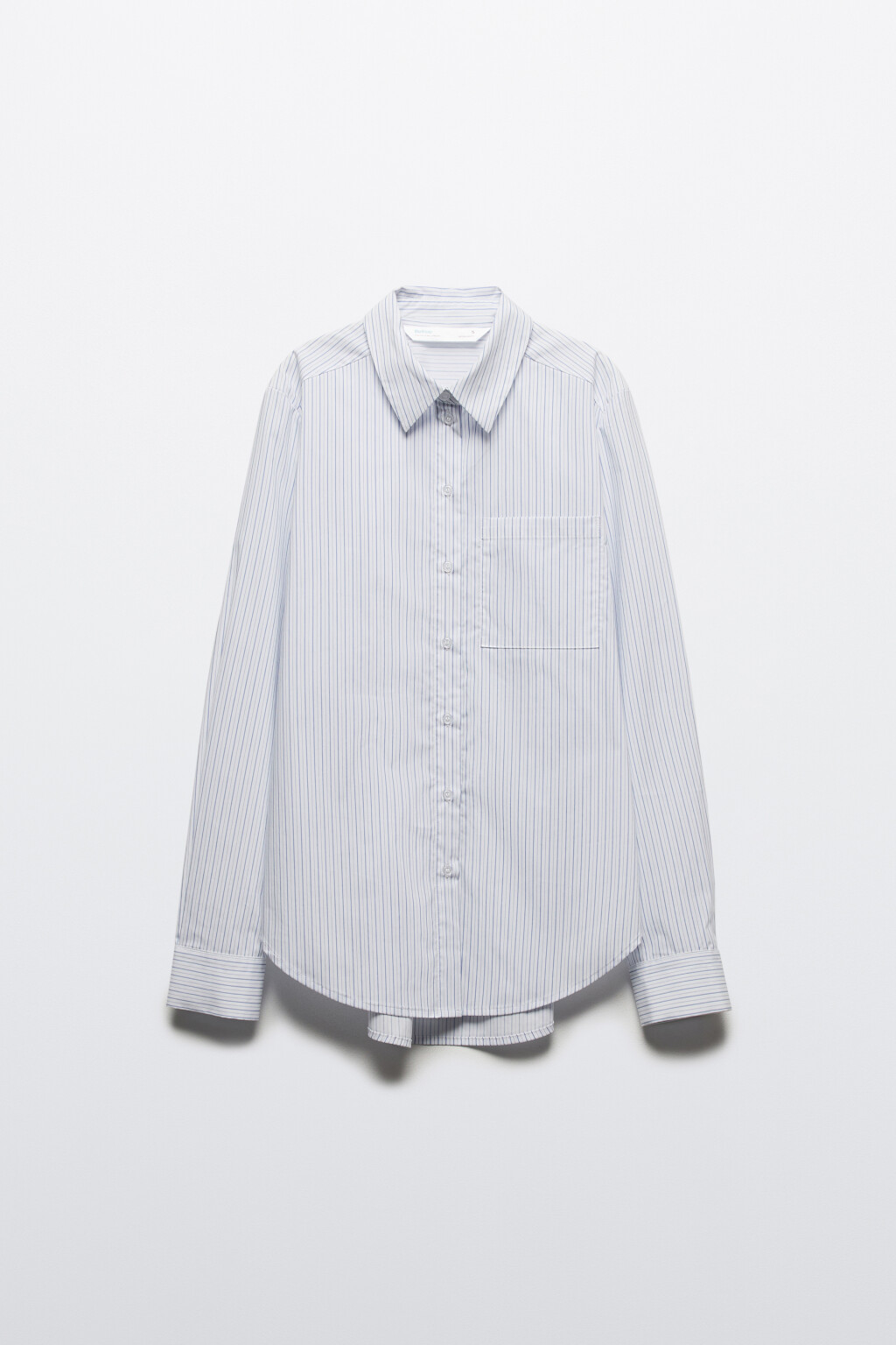 Блузка-рубашка свободная с карманом - цвет белый - 7