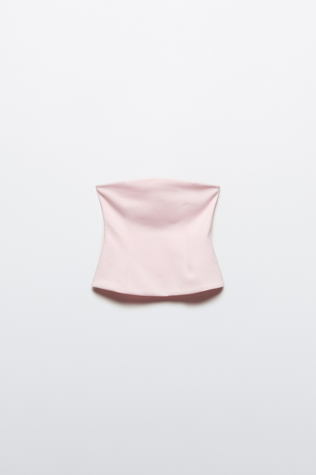 Топ-бандо облегающий с баской - цвет розовый - 7