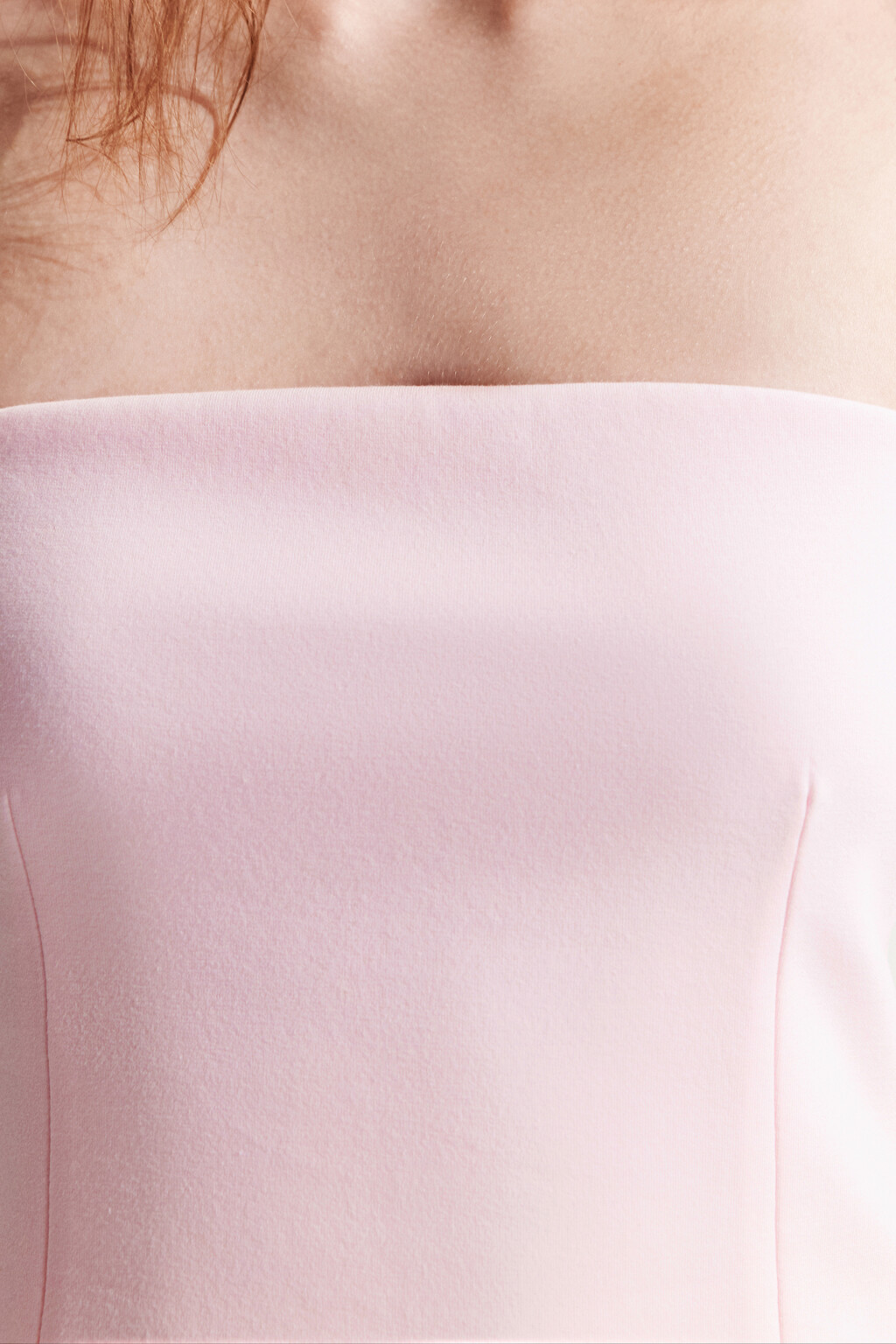 Топ-бандо облегающий с баской - цвет розовый - 6