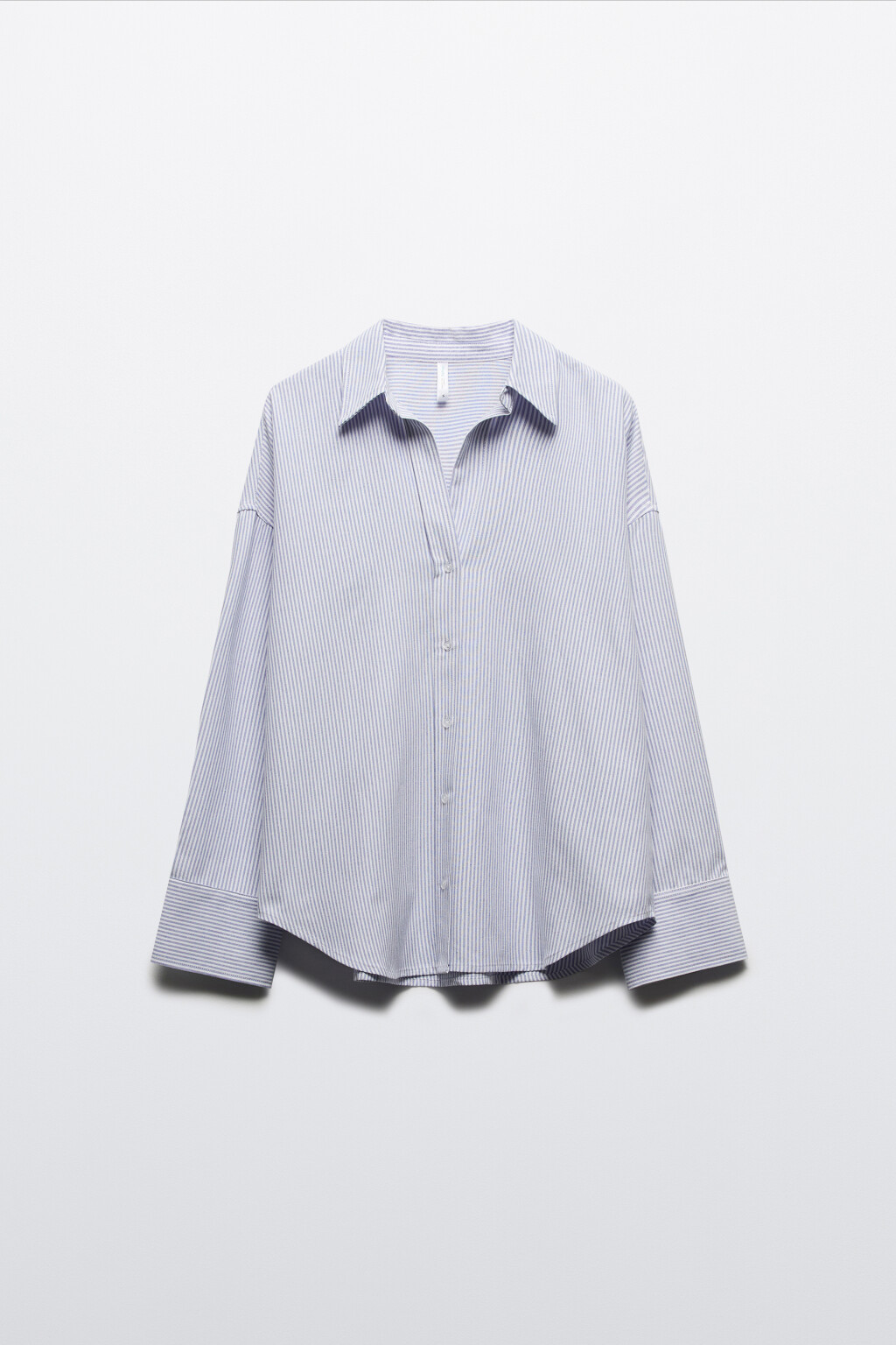 Рубашка oversize в полоску - цвет голубой - 7