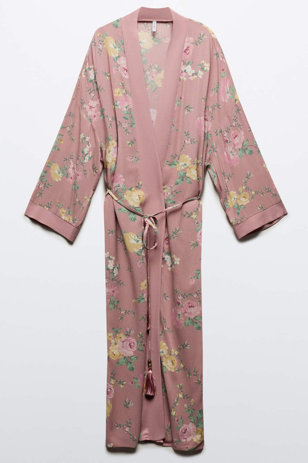 Кардиган-кимоно с поясом и принтом - цвет мультиколор - 8