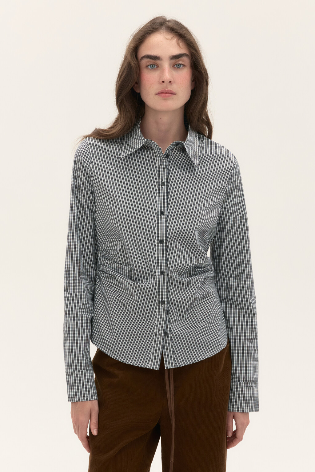 Рубашка приталенная в клетку - цвет черный - 2