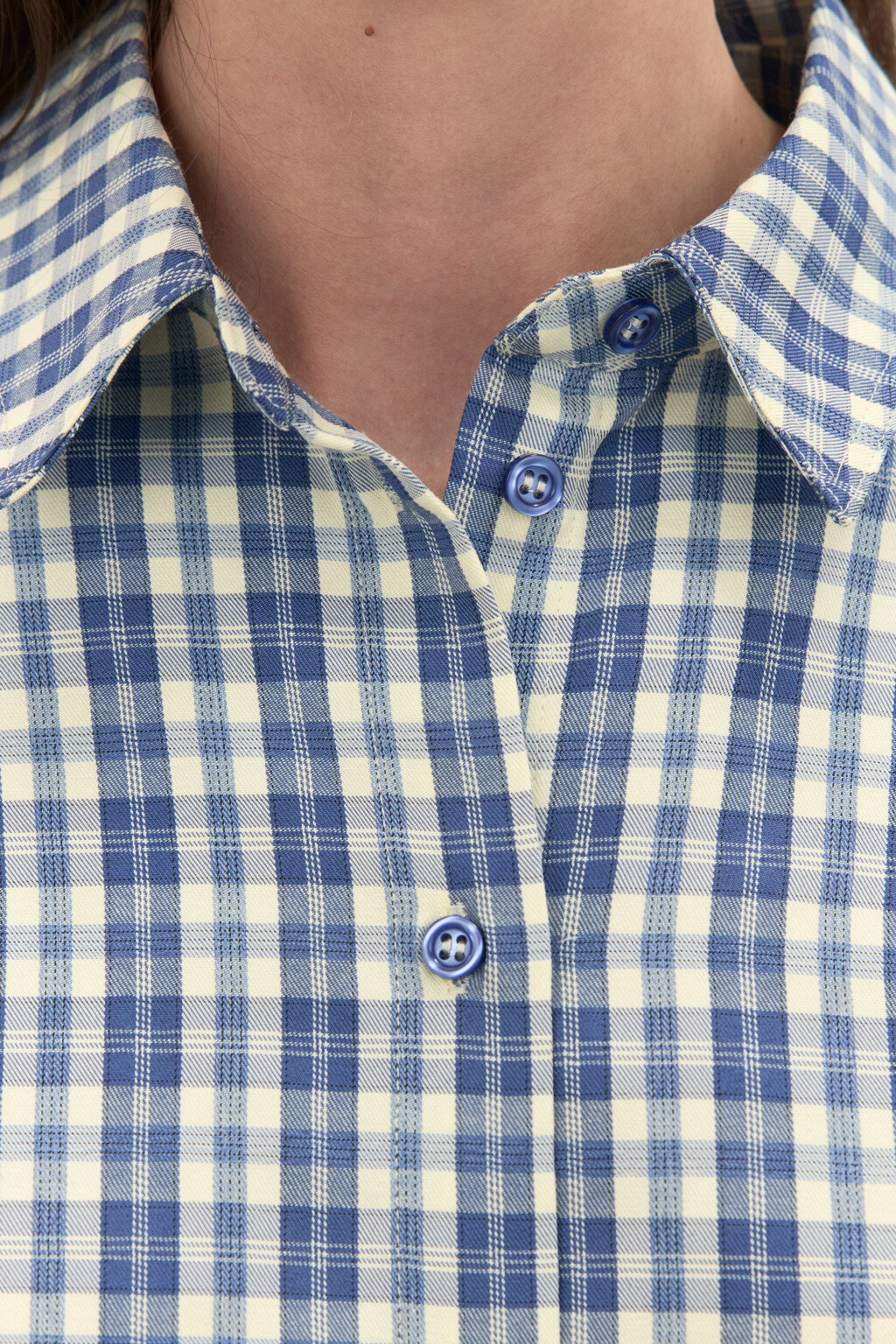 Рубашка в клетку с длинным рукавом - цвет голубой - 6