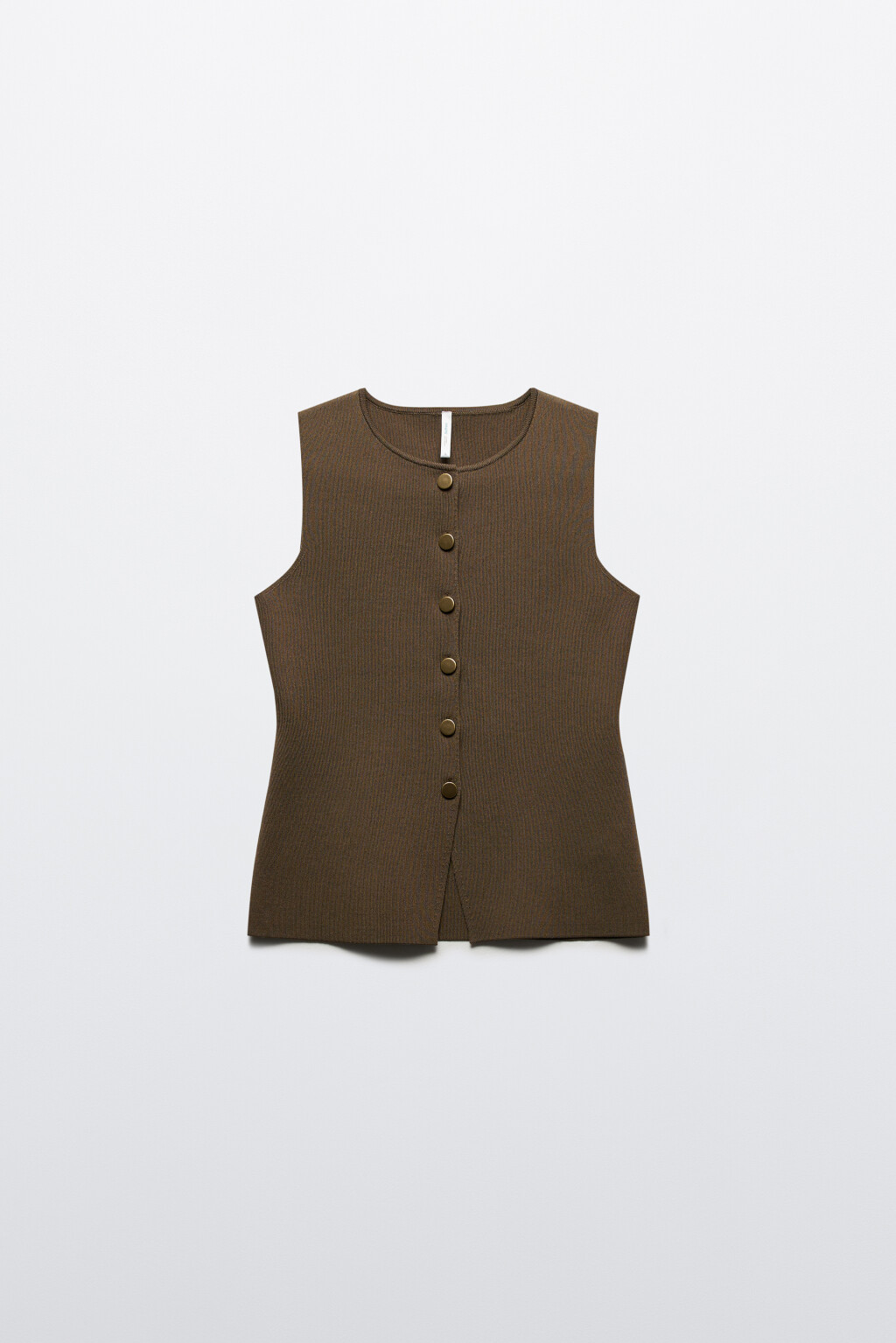 Жилет вязаный на пуговицах - цвет зеленый - 7