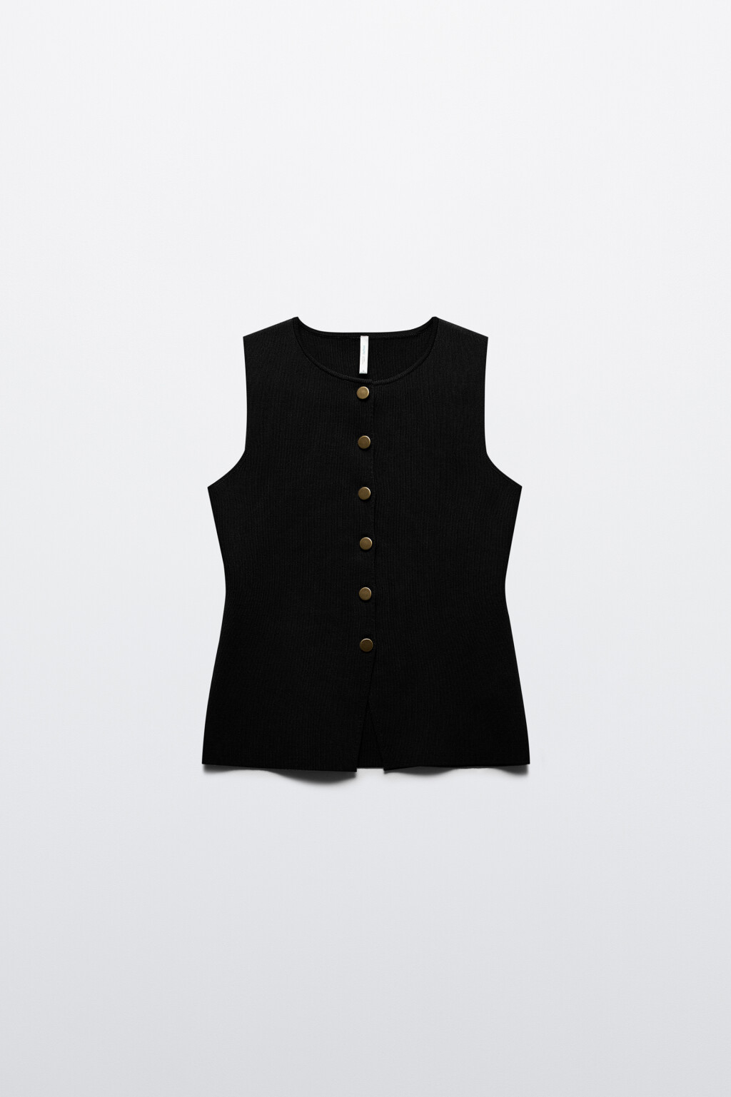 Жилет вязаный на пуговицах - цвет черный - 8