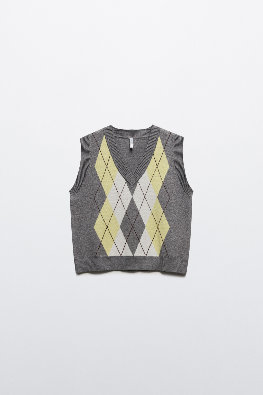 Жилет вязаный с рисунком - цвет серый - 9