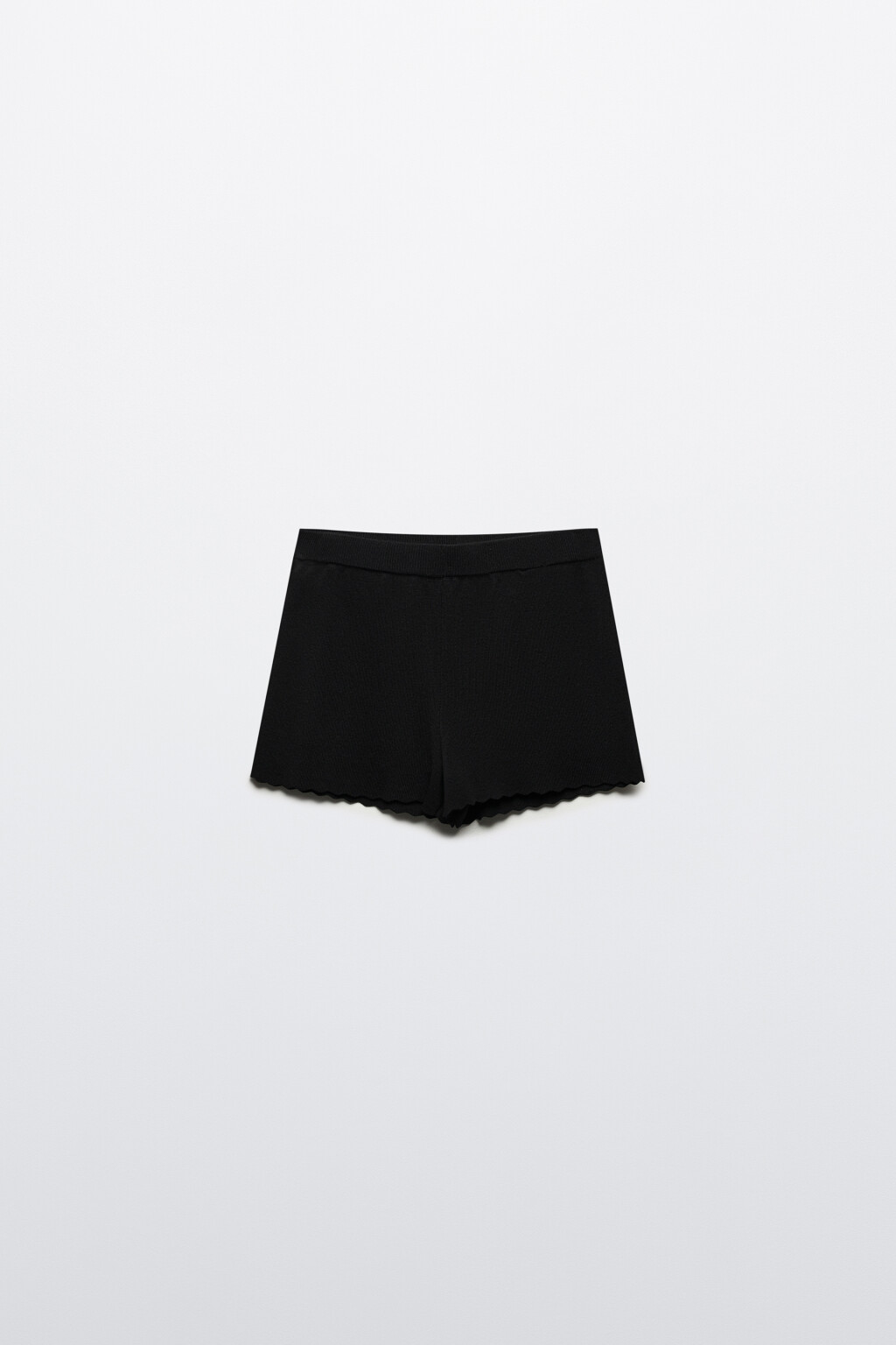 Шорты вязаные с волнистыми краями - цвет черный - 8