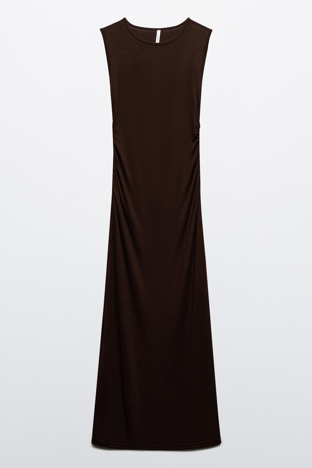 Платье-футляр миди с драпировками - цвет коричневый - 9