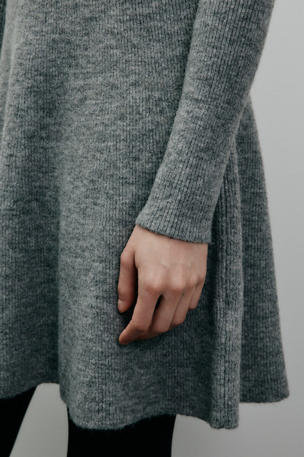 Платье-поло мини вязаное - цвет серый - 5