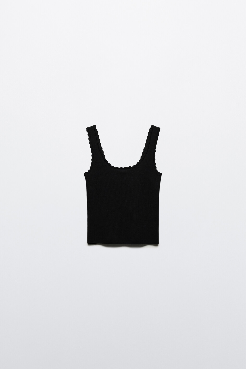 Майка вискозная с кружевом - цвет черный - 8