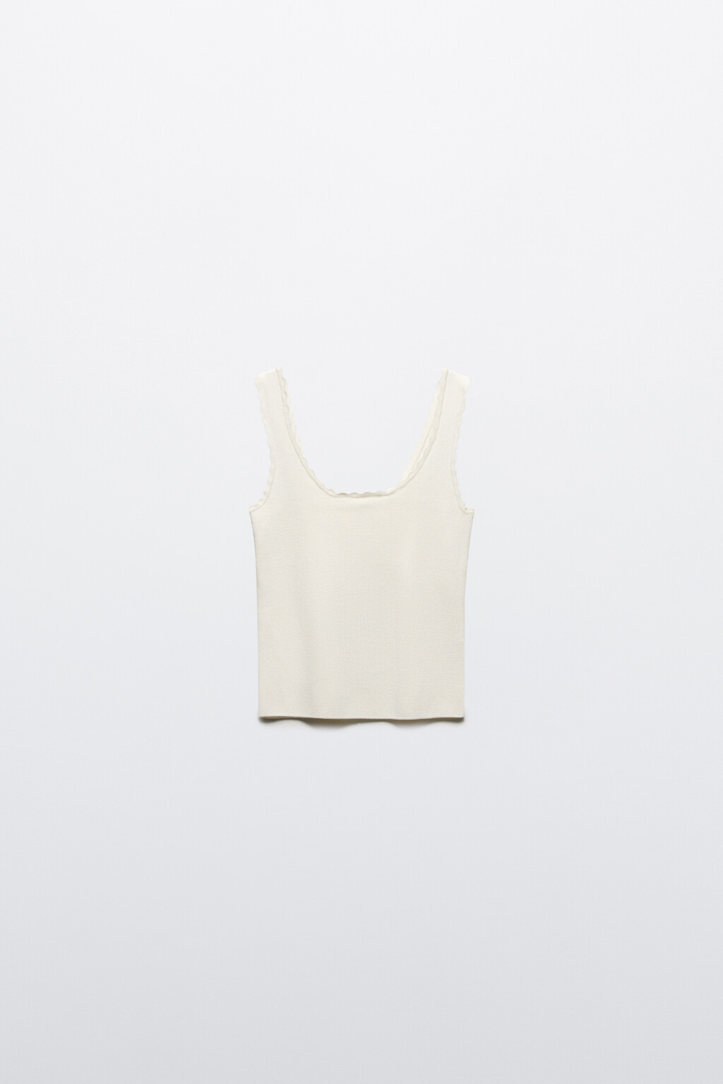 Майка вискозная с кружевом - цвет молочный - 8