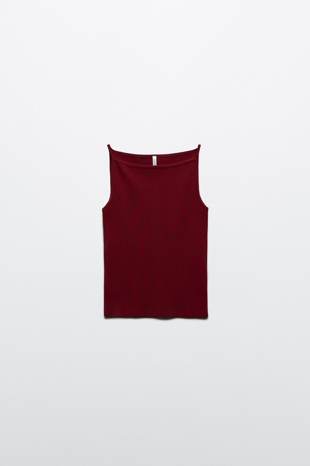 Майка вискозная на тонких бретелях - цвет бордовый - 7