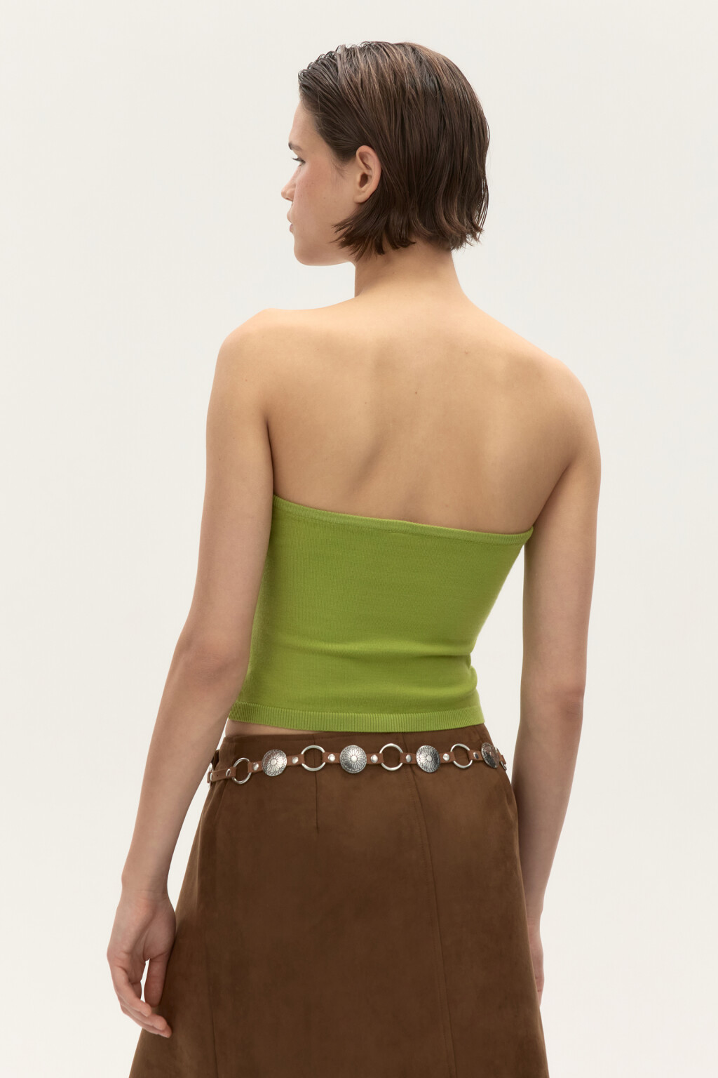 Топ-бандо вязаный с надписью - цвет зеленый - 3