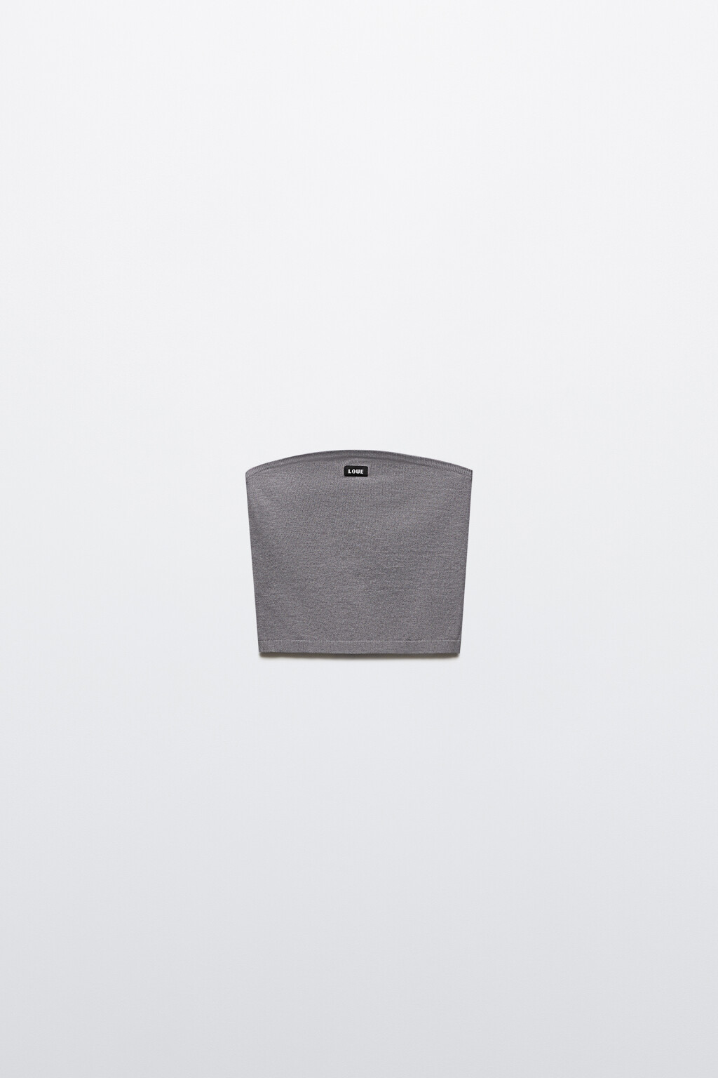 Топ-бандо вязаный с надписью - цвет серый - 8