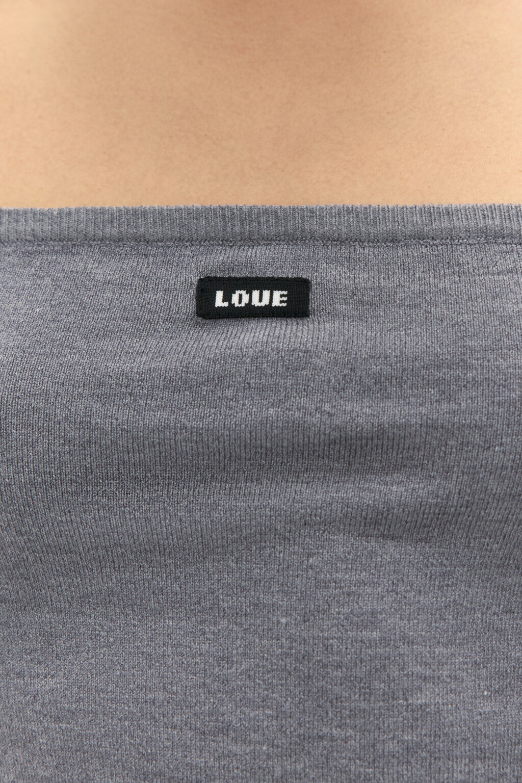 Топ-бандо вязаный с надписью - цвет серый - 6