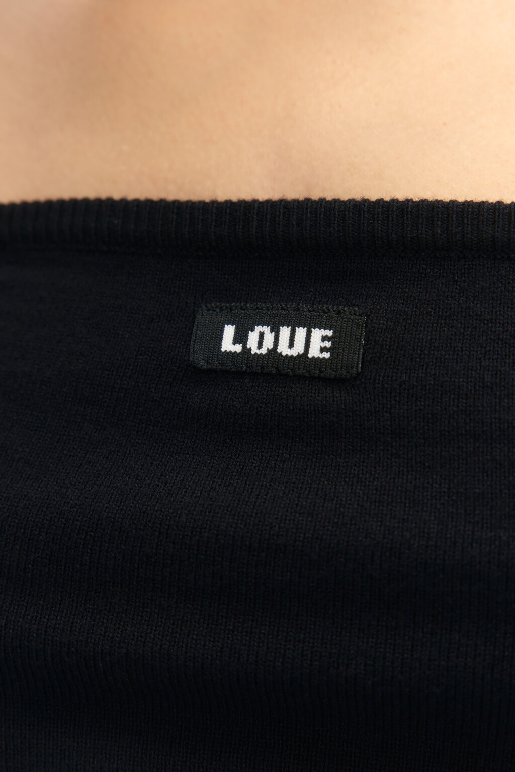 Топ-бандо вязаный с надписью - цвет черный - 6