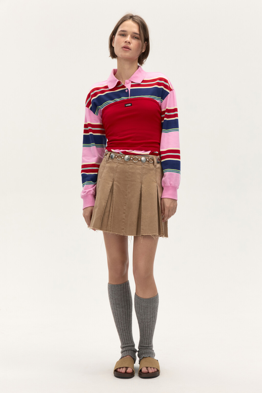 Топ-бандо вязаный с надписью - цвет красный - 4